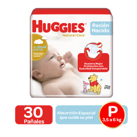 Pañales Huggies Natural Care Etapa 1, 30uds