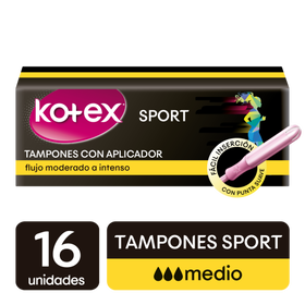Tampones Kotex Sport Medio Con Aplicador 16U