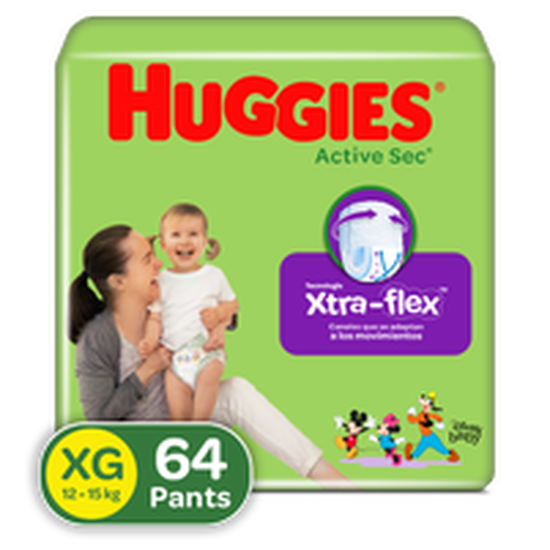 Pants Huggies Active Sec Xtra-Flex Etapa 4/XG, 64 uds