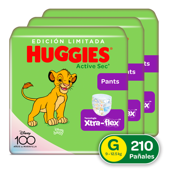 Combo Pants Huggies Active Sec  Etapa  3/G,  210 uds (Edición Limitada)