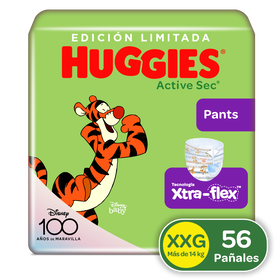 Pants Huggies Active Sec Xtra-Flex Etapa 5/XXG, 56 uds. (Edición Limitada)