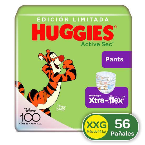 Pants Huggies Active Sec Xtra-Flex Etapa 5/XXG, 56 uds. (Edición Limitada)