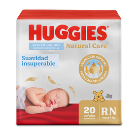 Pañales Huggies Natural Care Etapa 0/RN, 30uds