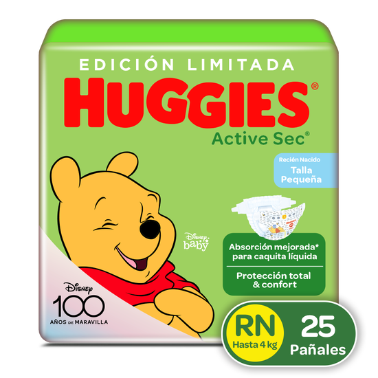 Pañales Huggies Active Sec Etapa 0/RN, 25 uds- (Edición Limitada)