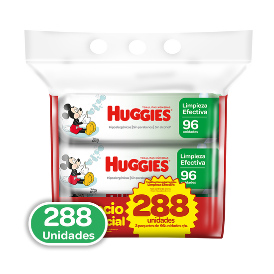 Toallitas Húmedas Huggies Limpieza Efectiva, 288uds