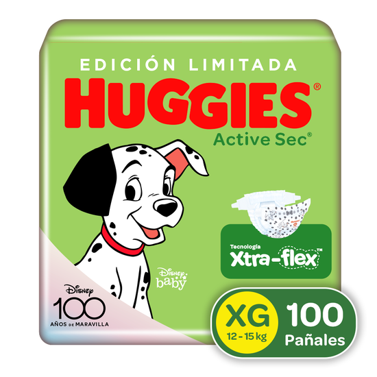 Pañales Huggies Active Sec Etapa 4/XG, 100 Uds. (Edición Limitada)