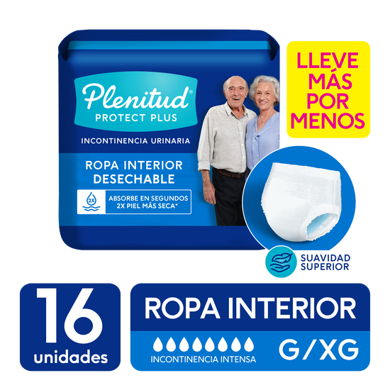 Ropa Interior Desechable Adulto Plenitud Protect Plus G/XG 16U