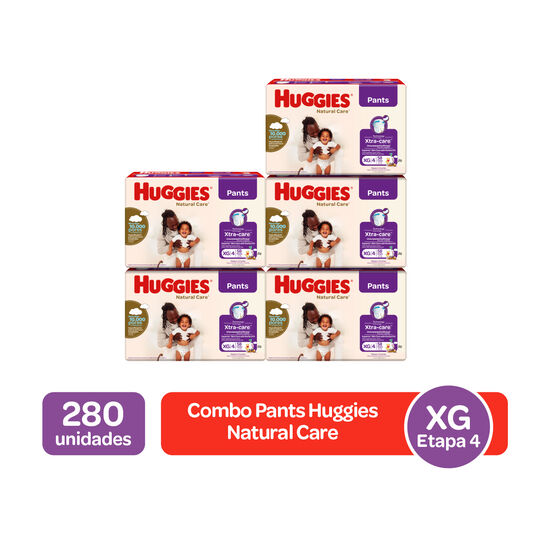 Combo Pants Huggies Natural Care Etapa 4/XG, 280 uds