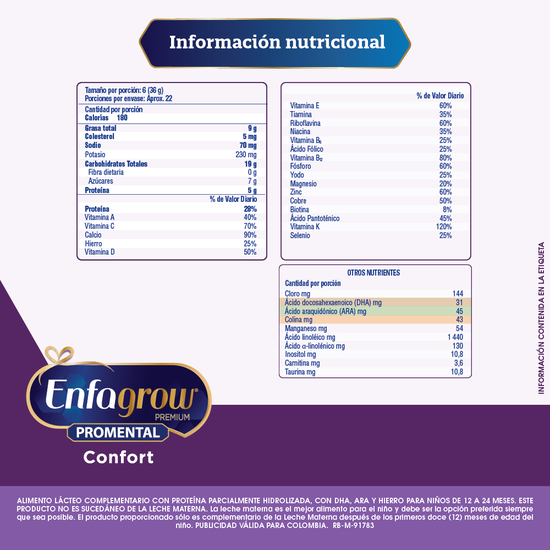 Alimento lácteo Enfagrow Confort Promental 800 g