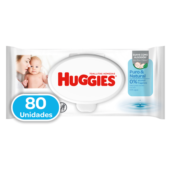 Toallitas Húmedas Puro y Natural, 80 uds