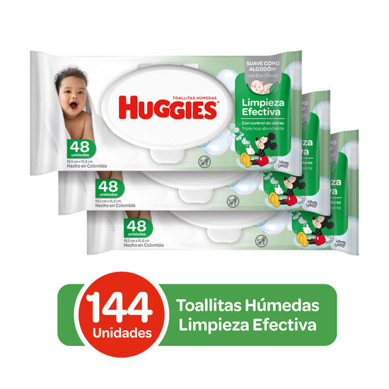 Combo Toallitas Húmedas Limpieza Efectiva, 144uds